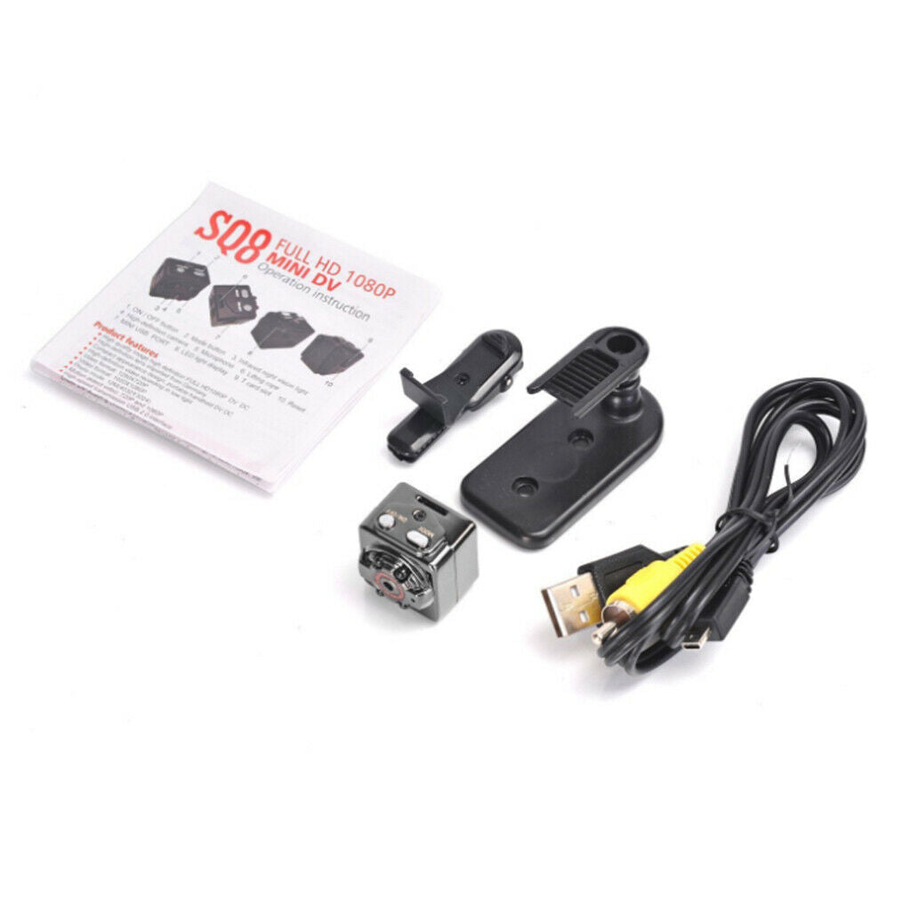 SQ8  HD 720P Mini Car DV DVR  Mini Camera TF Card Voice Recorder Night-Vis IR