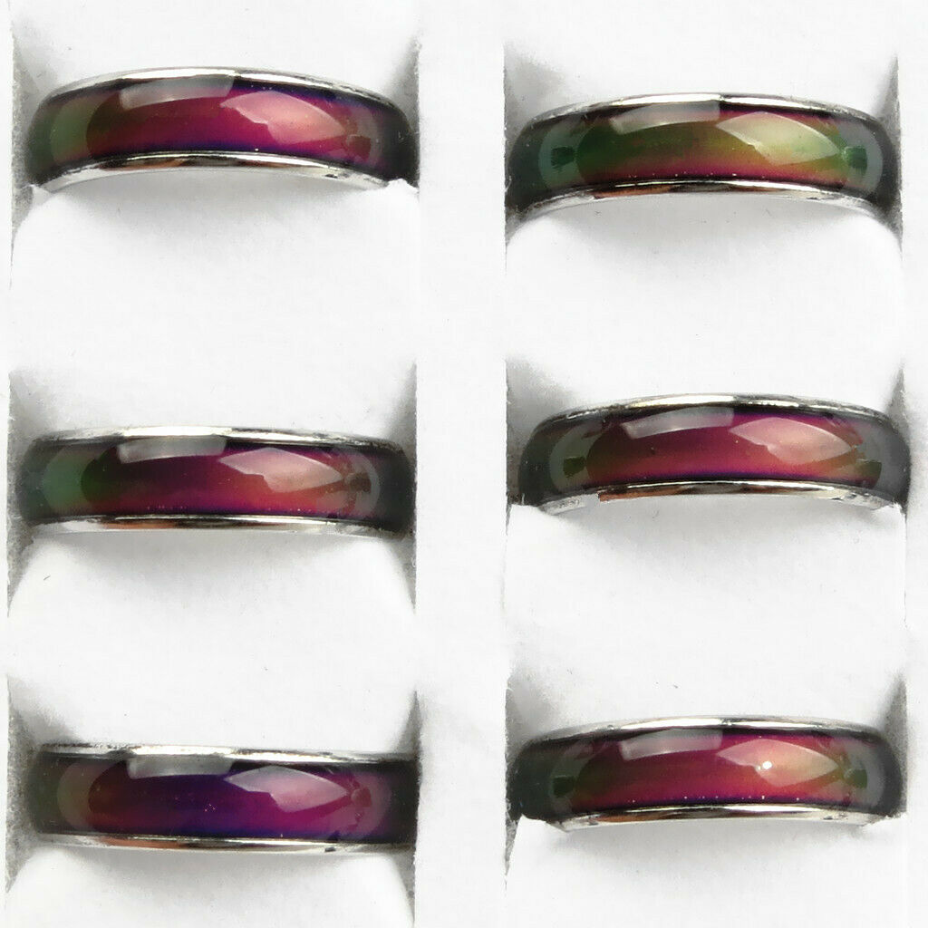 5 x Unisex Mood Rings Changeable Ring Alloy US Size 6-10