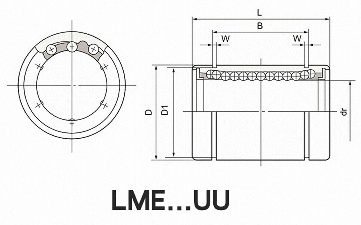 10pcs LME16UU 16mm Linear Ball Bearing Bushing Linear Motion Bearing 16x26x36mm