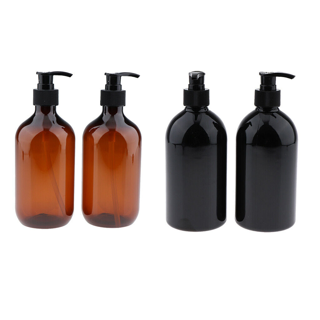 4x 500mL Plastic Empty Shampoo Conditioner Pump Bottles Dispenser Containers