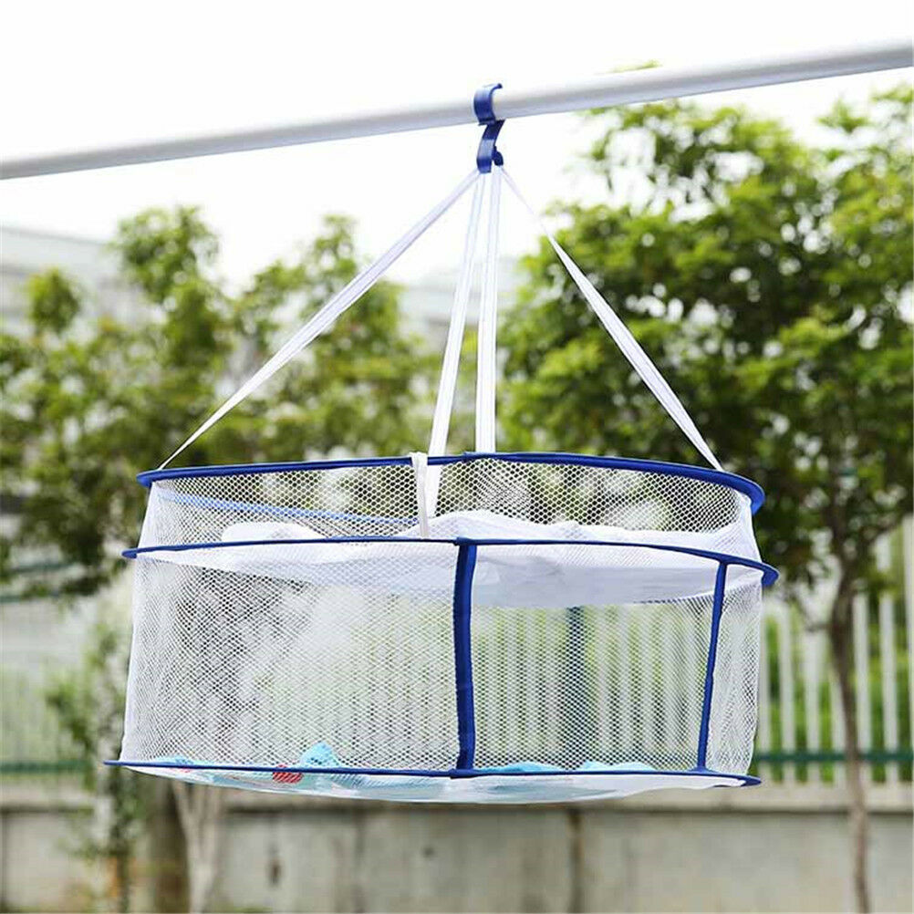 Foldable 2Layers Drying Rack Net Hanging Clothes Laundry Sweater Dryer Baske IE