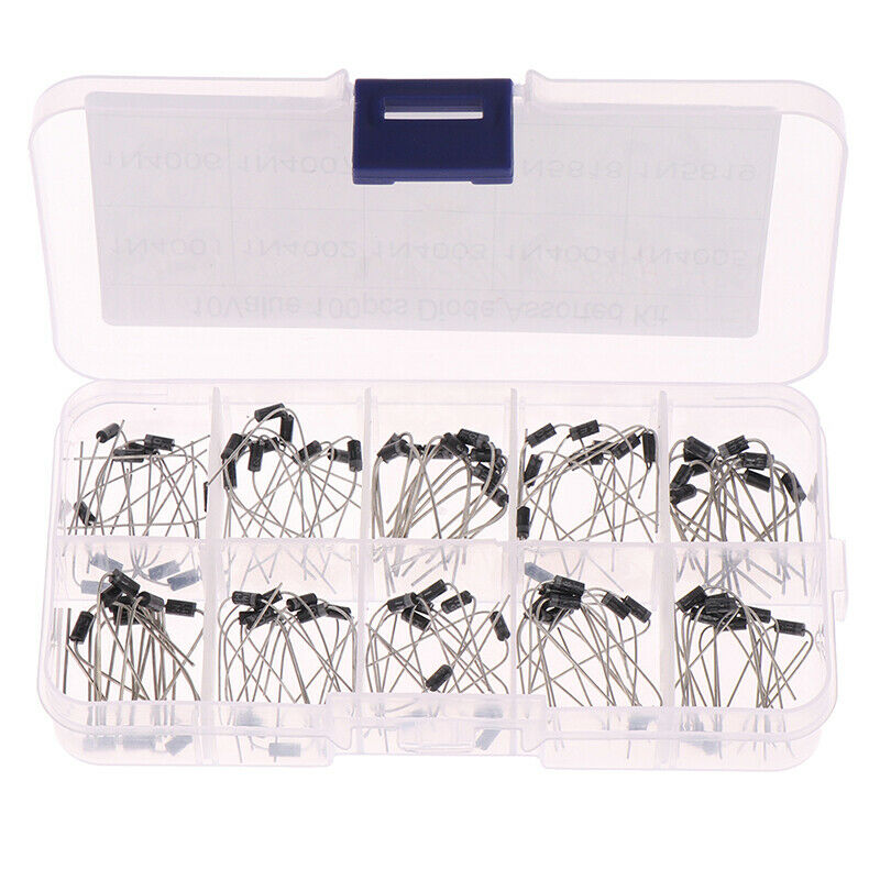 100Pc 10 Values Rectifier Diode Assorted Kit 1N4001-1N5819 With B.l8