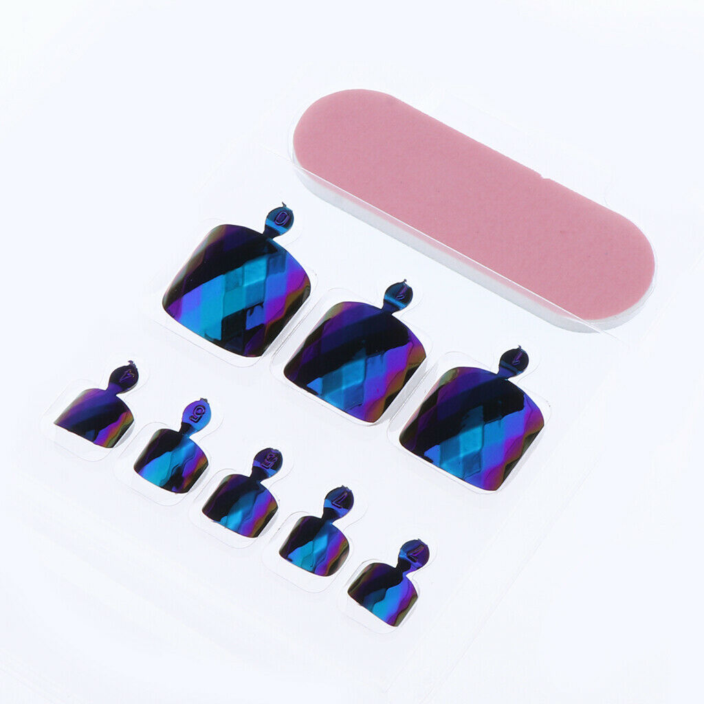 24x Adhesive False Toenail Full Cover Stickers Nails Art Tips NDK-LJXC-12