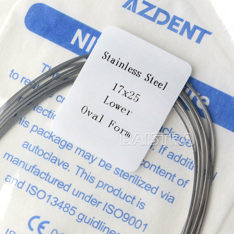 30X Dental Ortho Stainless Steel Arch Wires Ovoid Rectangular 17*25Lower