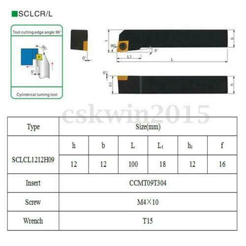 SCLCL1212H09 12x100mm Lathe Turning Tool Holder+CCMT09T304 BP010 CNC Insert