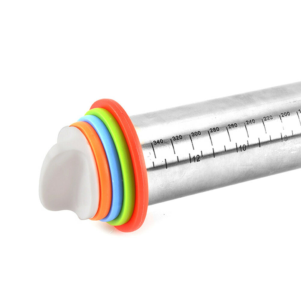 Durable Adjustable Rolling Pin With Dough Mat Dough Roller with 4 Removable.DD