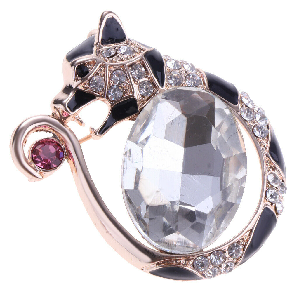 Fancy Jewelry Cute Kitten Cat Eye Animal Brooch Corsage Collar Pin Accessory