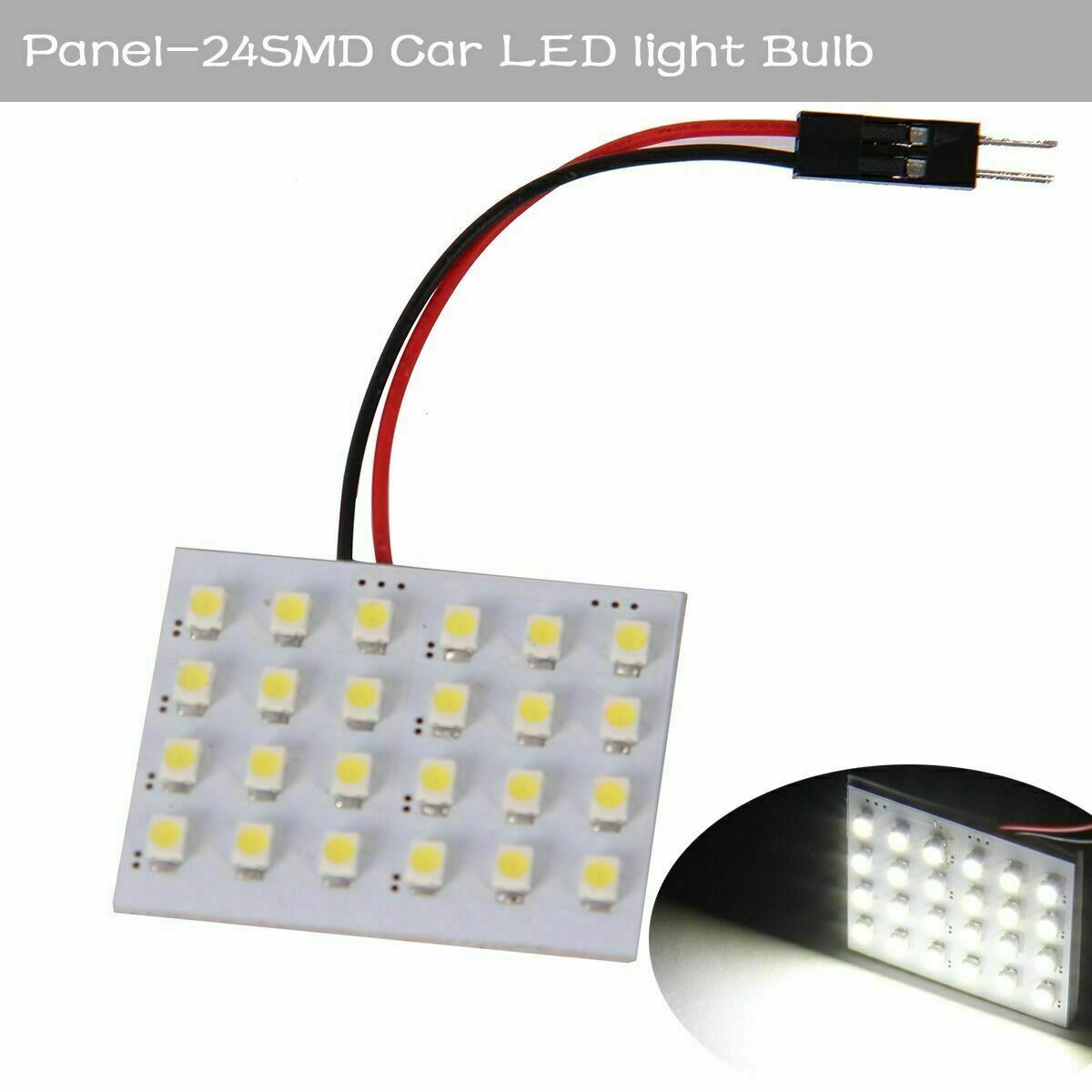 24 SMD COB Panel Lights LED Car Interior 12V Lamp Bulb Dome White Light