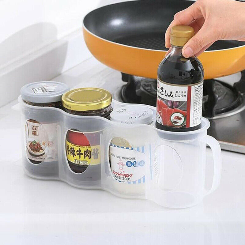 Transparent Drink Bottle Fridge Organizer Case Holder Cans Storage Box Conta*DF