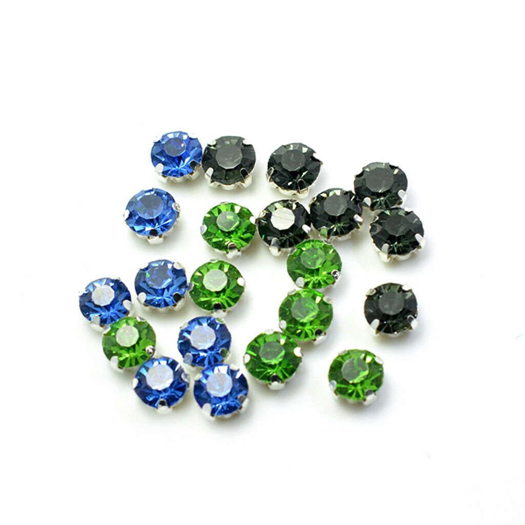 50pcs Crystal Sew On Rhinestones Embellishments Scrapbooking Crafts 8mm