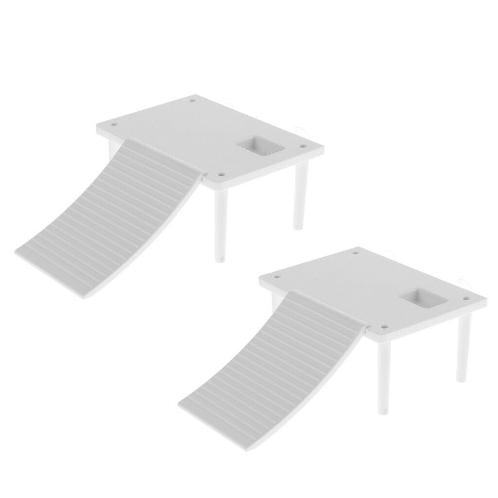 2pcs Aquarium Reptile Turtle Basking Platform Floating Island Climbing Ramp
