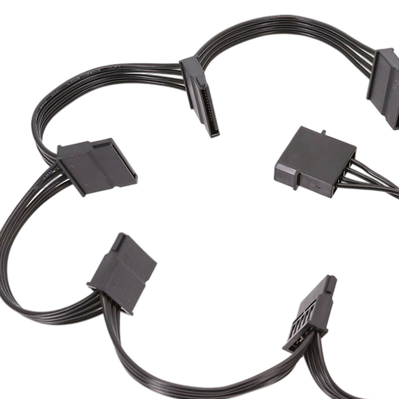 SATA Splitter Power Cable Hard Drive Adapter 1 Male to 5 Female Stable 60cm