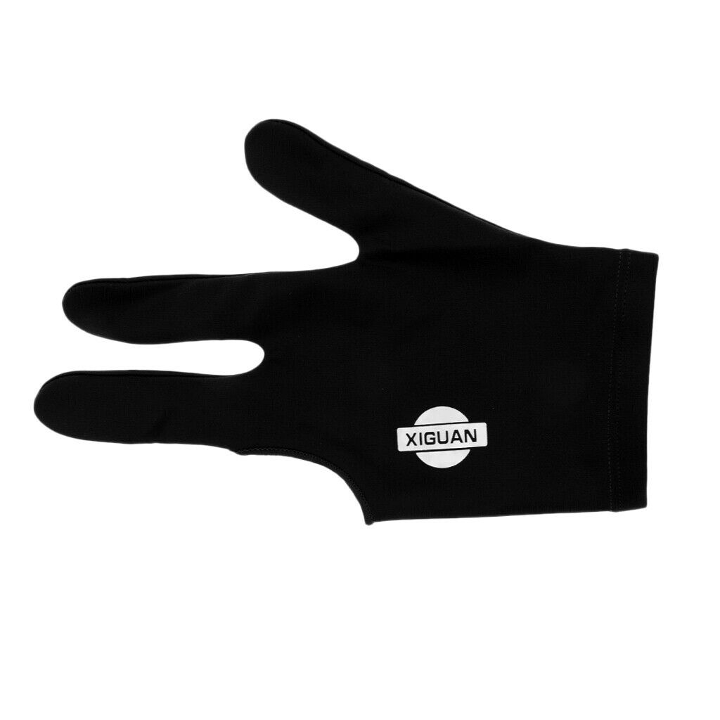 Spandex Snooker Billiard Pool Cue Glove Left Hand 3 Finger Accessory Black