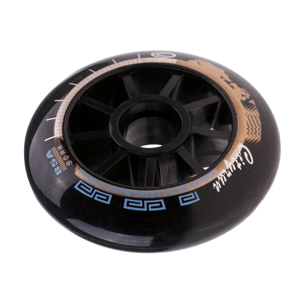 8X Speed Skating Wheels Outdoor Indoor Inline Skate Wheels Tool 90mm Black