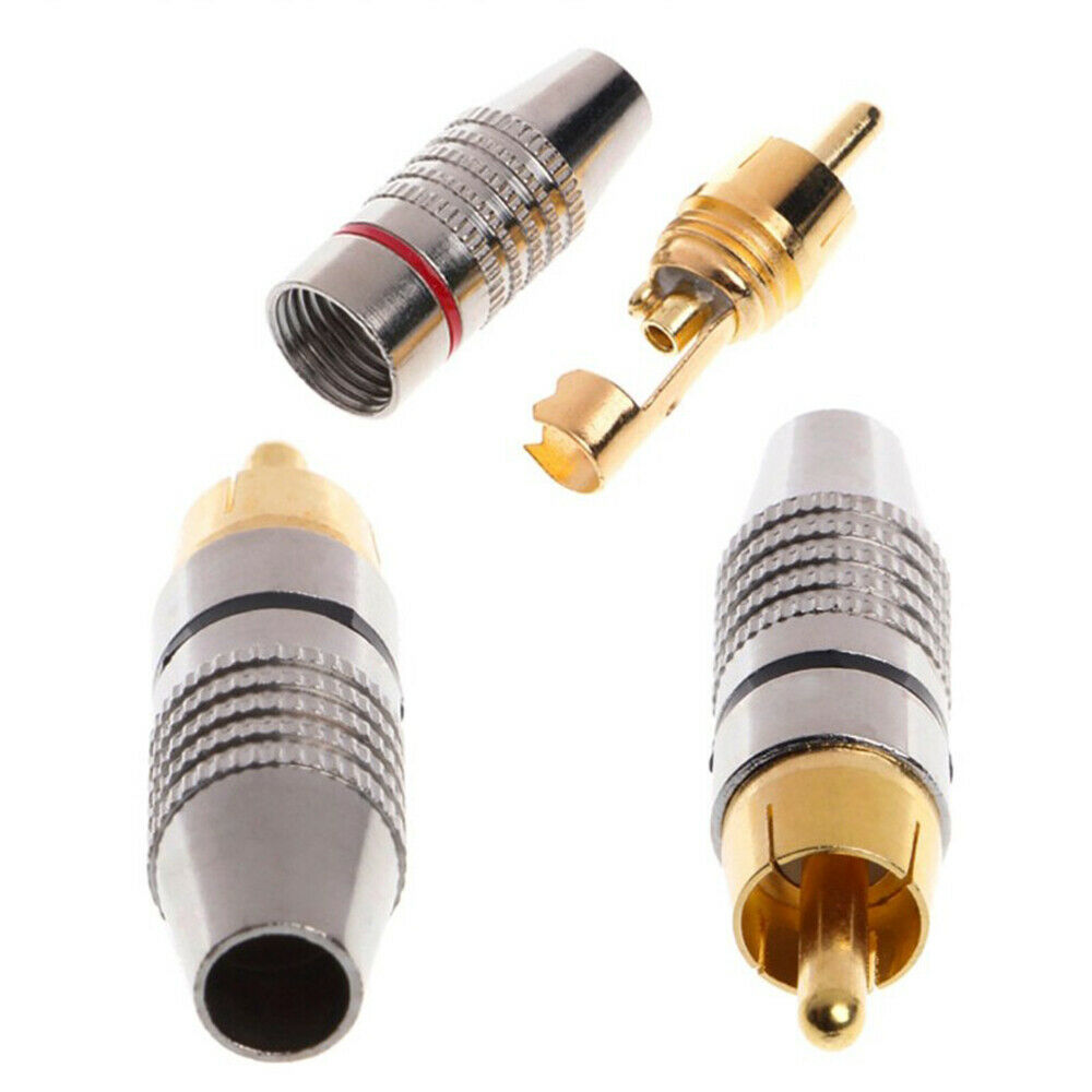 10Pcs RCA Male Connector AV Plug Free Soldering Video Plug For Audio Cable Plug