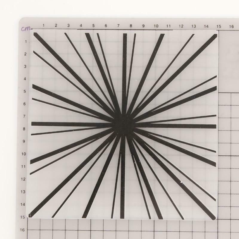 Radial Line Plastic Embossing Folder Stencil Template DIY Craft Making Pattern