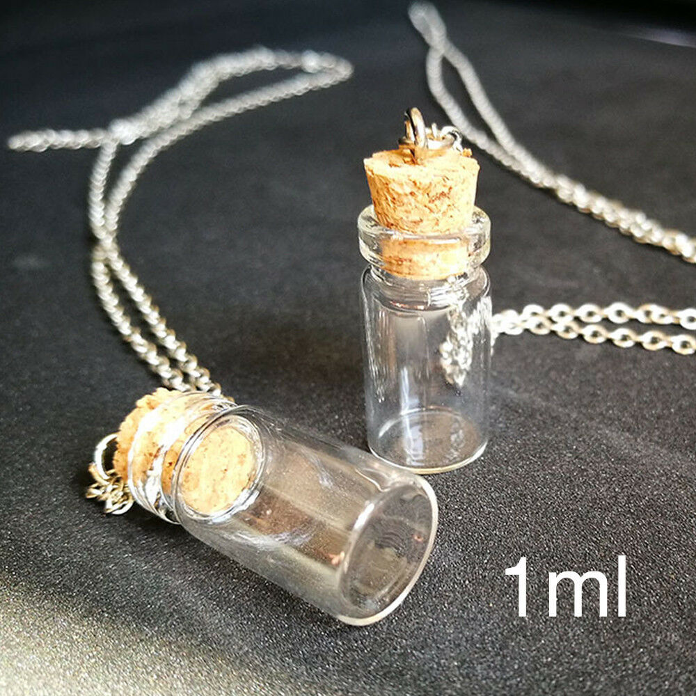10pcs Mini Perfume Bottle Small Bottle Oil Container Necklace Accessory Simple