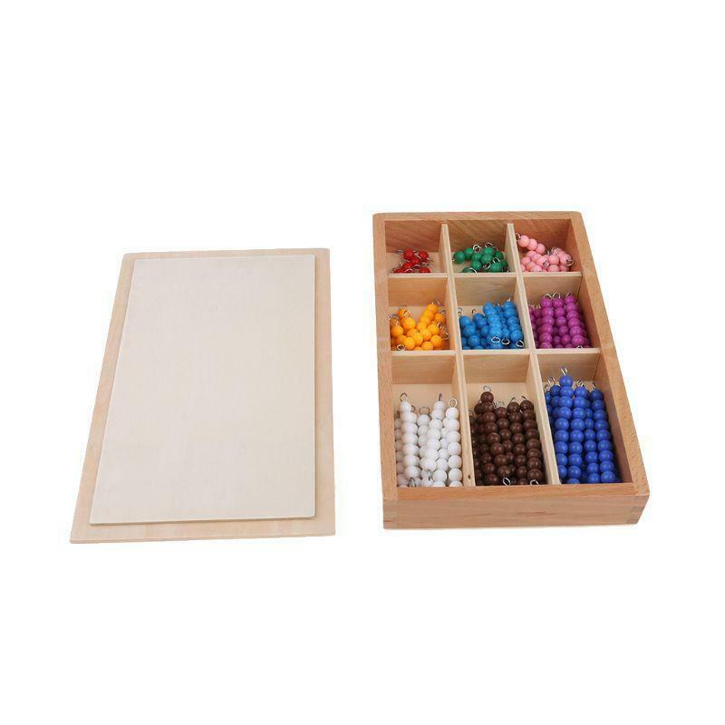 Montessori Materials Educational Wooden  Colorful Checker Board Beads Math Toys