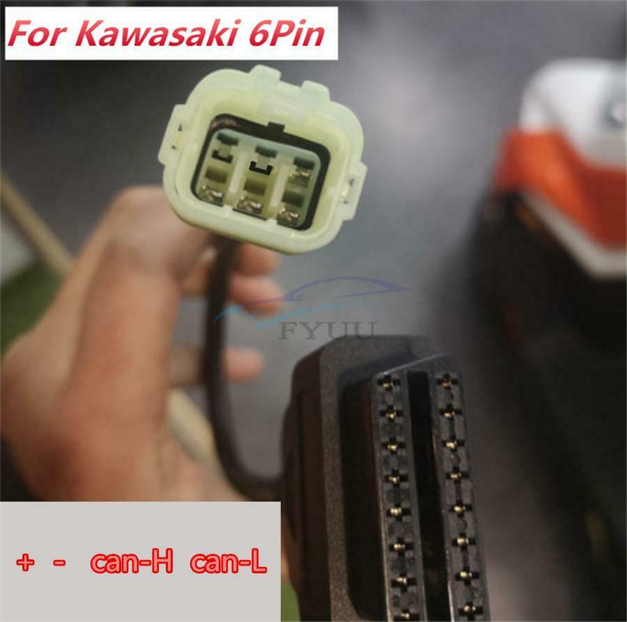 6-pin 4-pin OBDII OBD2 Diagnostic Cable Adapter For Kawasaki Motorcycles