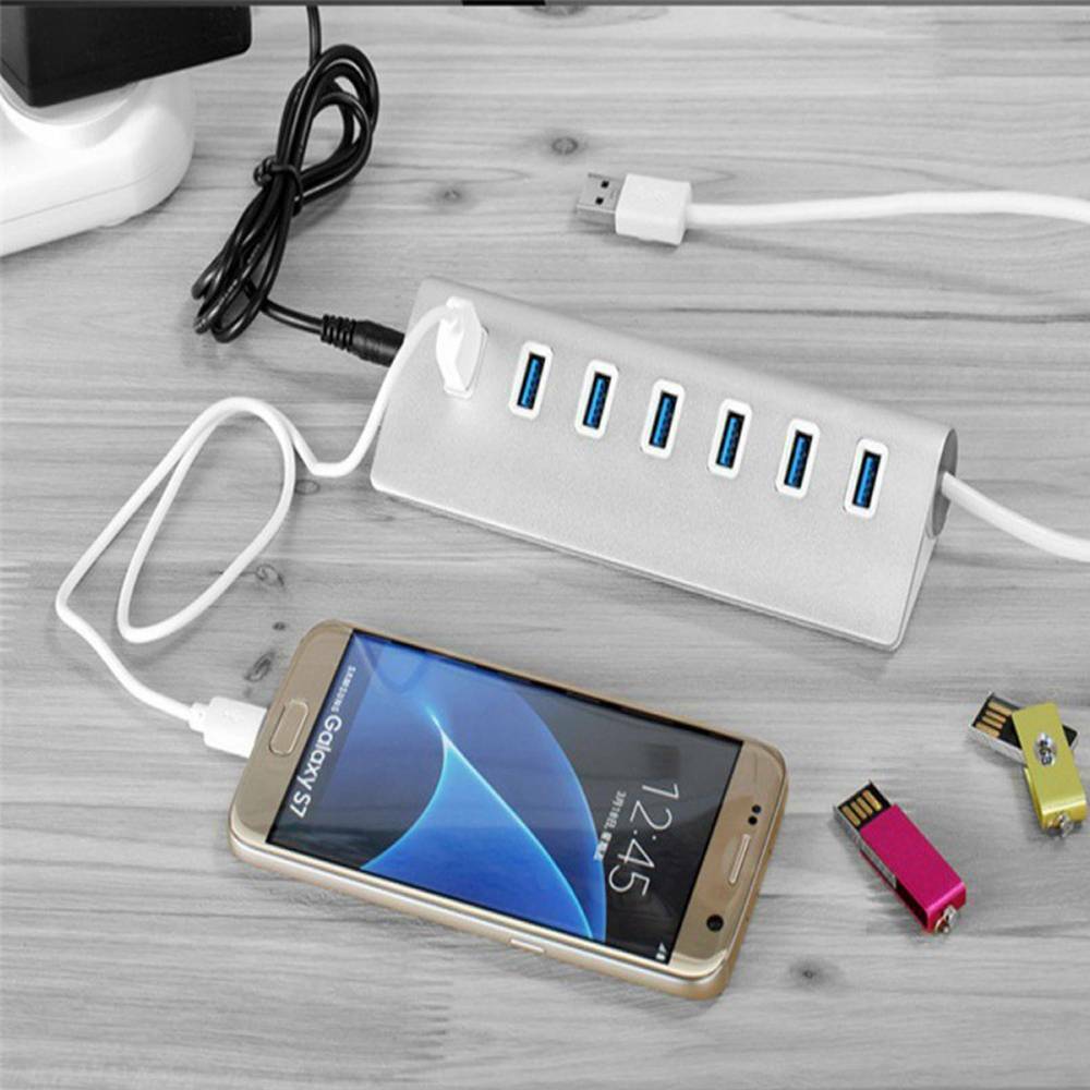 Durable Portable 7-Port USB 3.0 Hub Adapter for PC Laptop Notebook Desktop New!