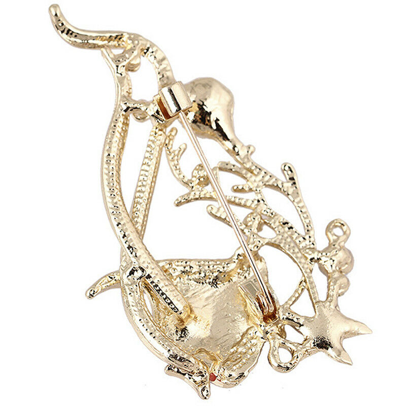 Multi Enamel Fish Brooches Crystal Rhinestone Animal Brooch Suit Corsage P.l8