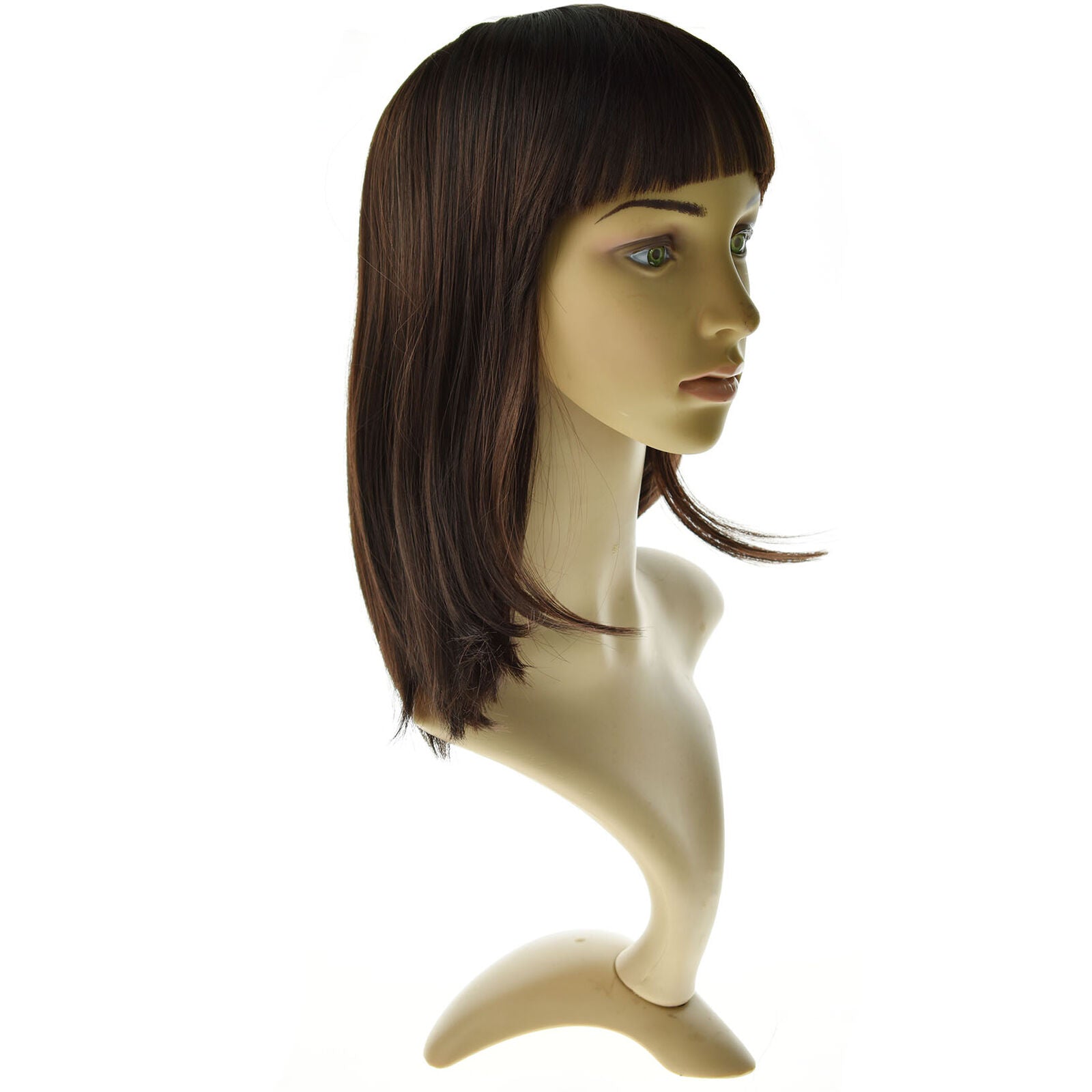 Fashion Element Brown Wigs with Side Bangs Heat Resistant Party Wigs for Women