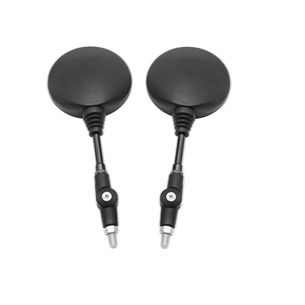 1 Pair Rero Collapsible Round Motorcycle Rearview Mirror 180°Adjustable