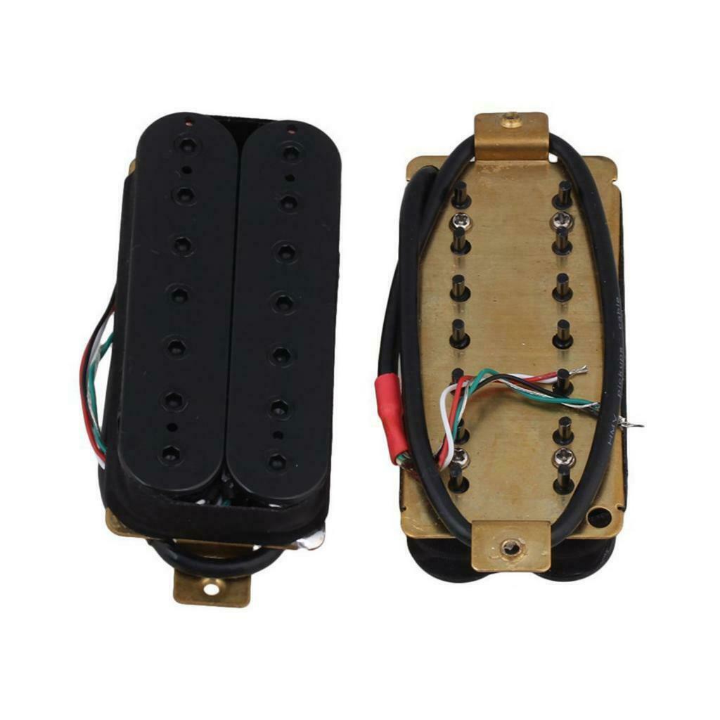 2PCS 7 String Double Coil Neck Bridge Pickup Guitar Humbucker Kit Black