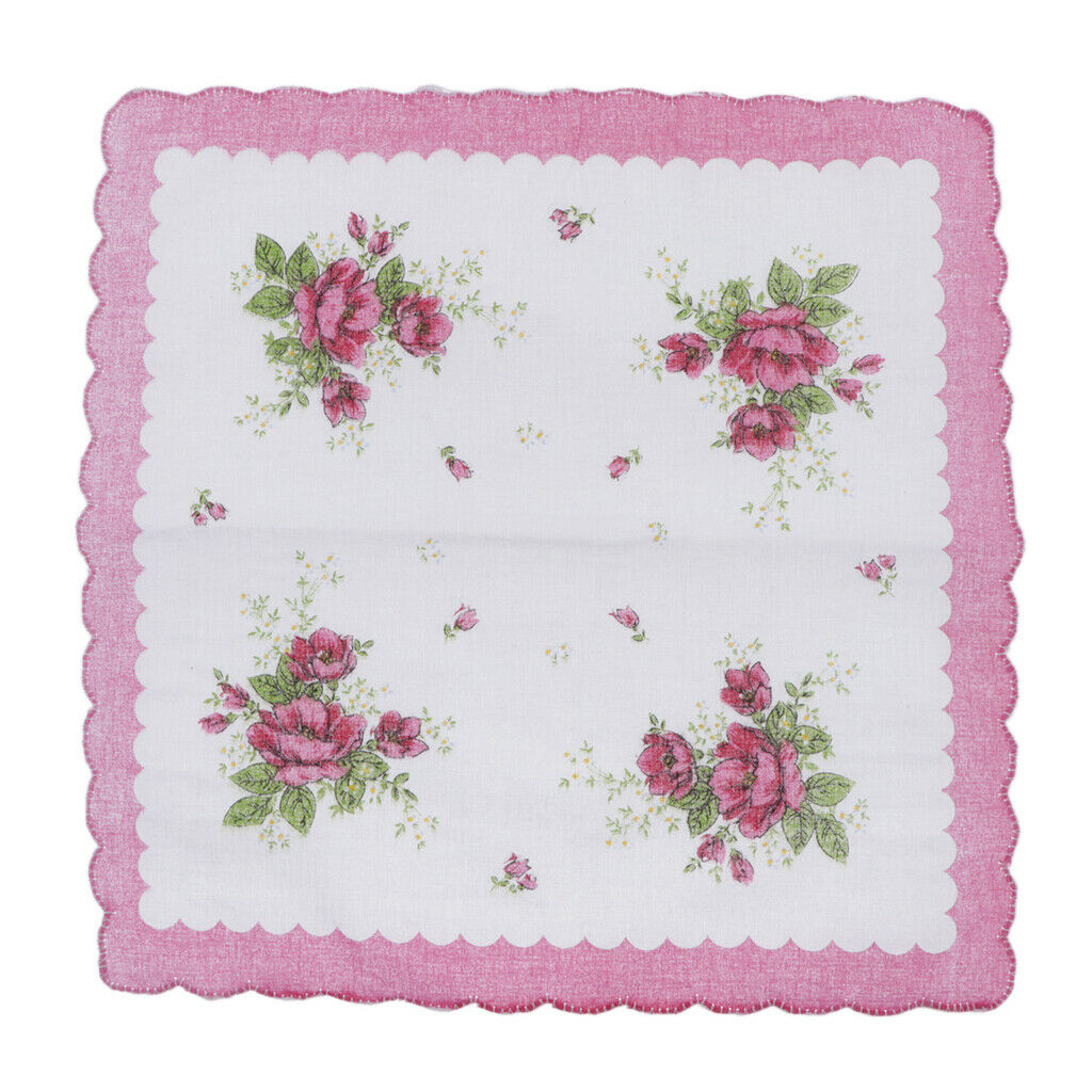 15x Handkerchiefs Cotton Assorted Flower Hankies Hanky Party Kerchiefs Bulk