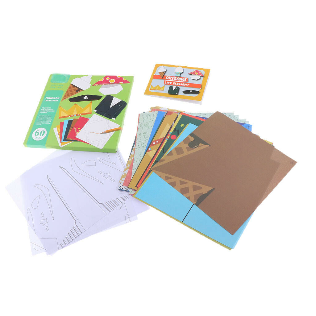 Origami Paper Life Elements - 60 Sheets Square Easy to Fold Paper for Beginner