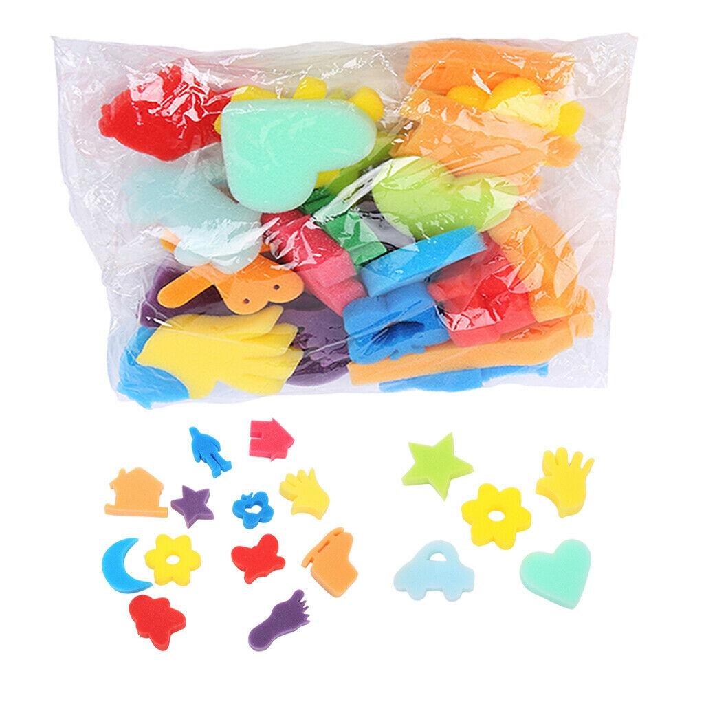 24Pcs Mixed Paint Sponges Art Supplies Graffiti Paint Brush Stamp Tools DIY