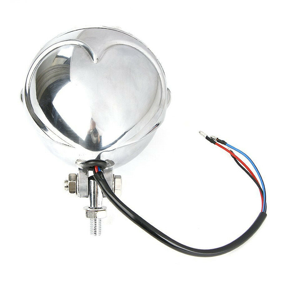 Motorcycle Finned Grill Led Headlight High Low Beam ForCafe Racer Bobber Chopper