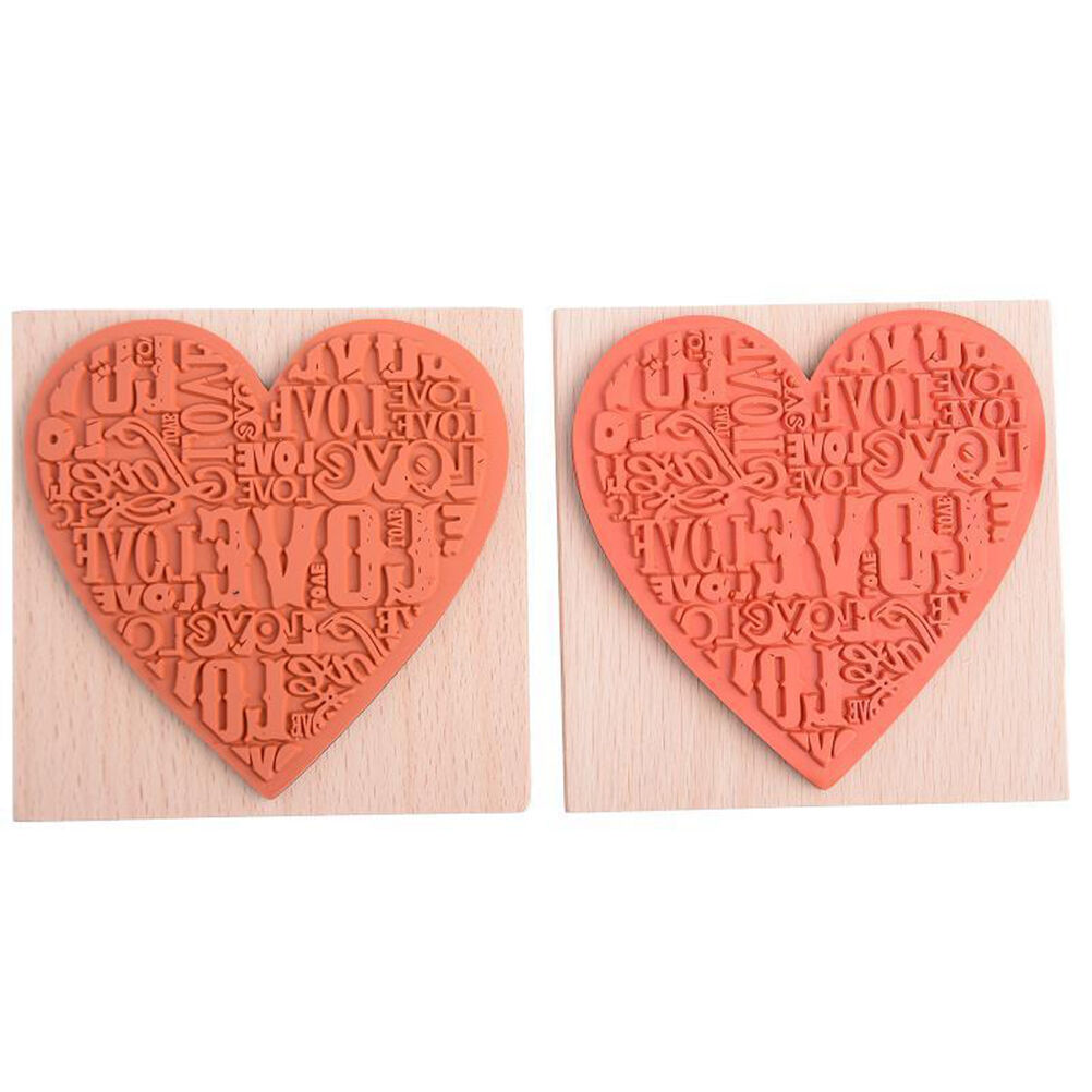 Wooden Rubber Love Heart Stamp For Diary Scrapbooking Card Making DIY Craf.l8