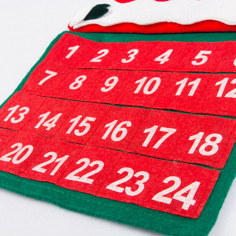 Christmas 24 Day Advent Calendar Red And White Santa Claus  Countdown Decorat DF