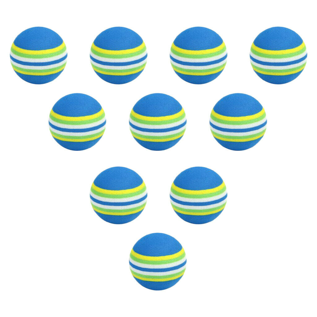 10Pcs Rainbow Sponge Golf Ball Outdoor Indoor Training Practice Balls 42mm