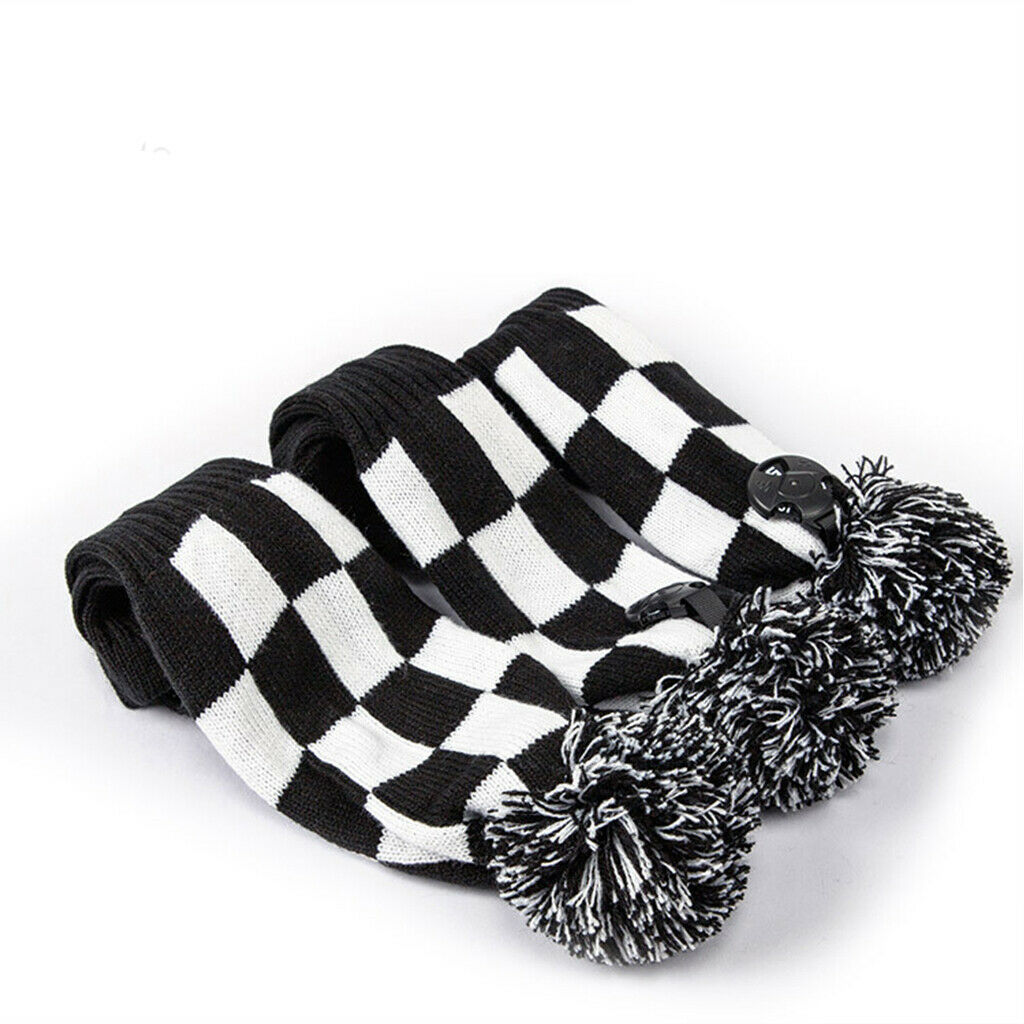 3PCS Golf Knittiing Club Head Cover Driver, Fairway Wood, Hybrid Headcover