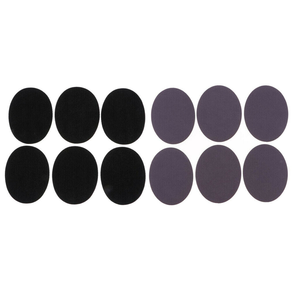 6 Pairs Elbow Knee Patches DIY Shirt Suit Blouses Backpack Sewing Black Grey