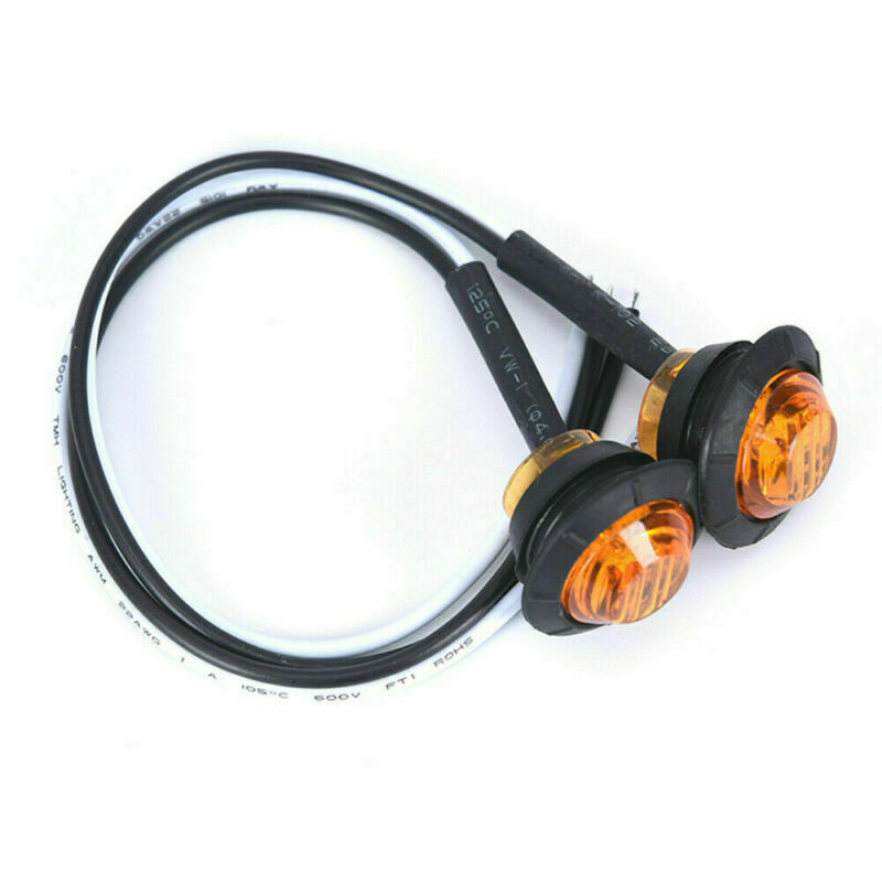 10X Red + 10X Amber 3/4" Round LED CLEARANCE SIDE MARKER LIGHT FOR TRUCK TRAILER