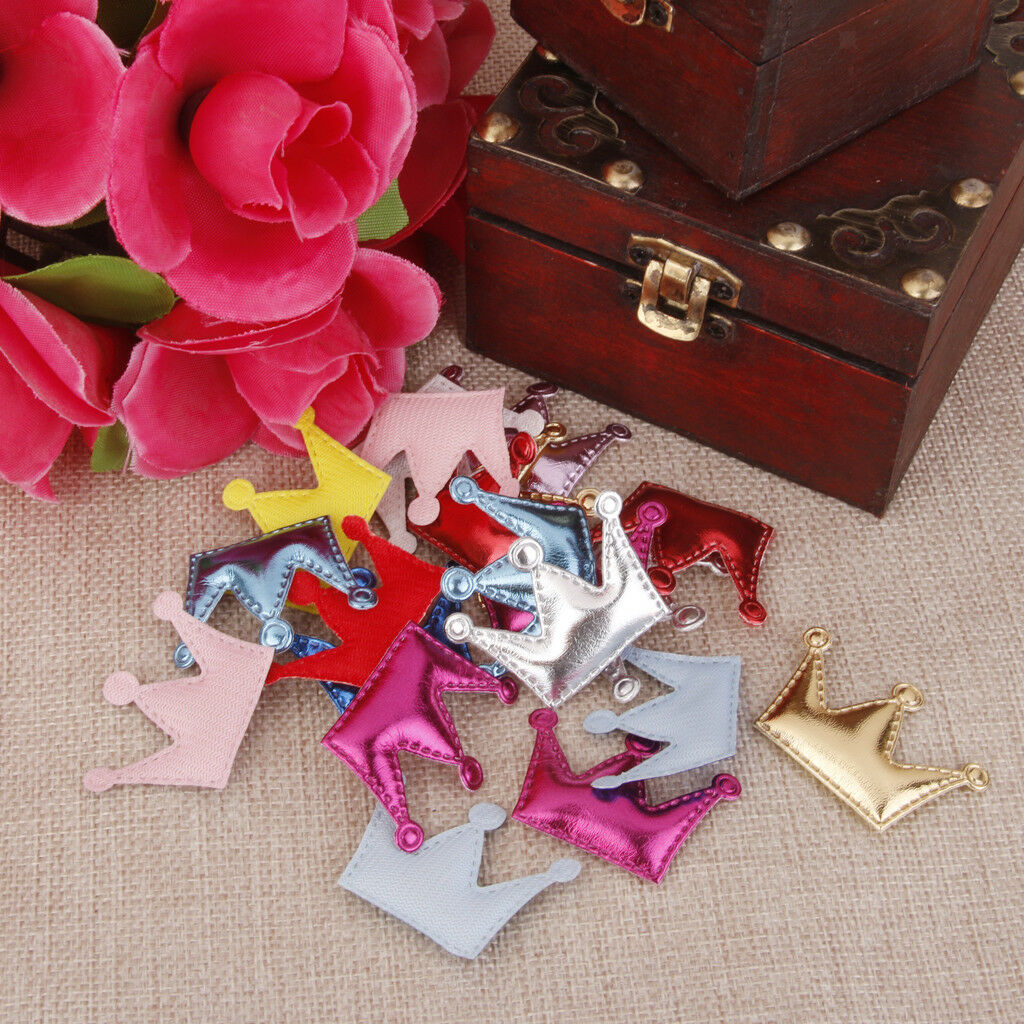 20x Crown Shape PU Flatback EMBELLISHMENT HAIR BOW DIY Deocr Crafts