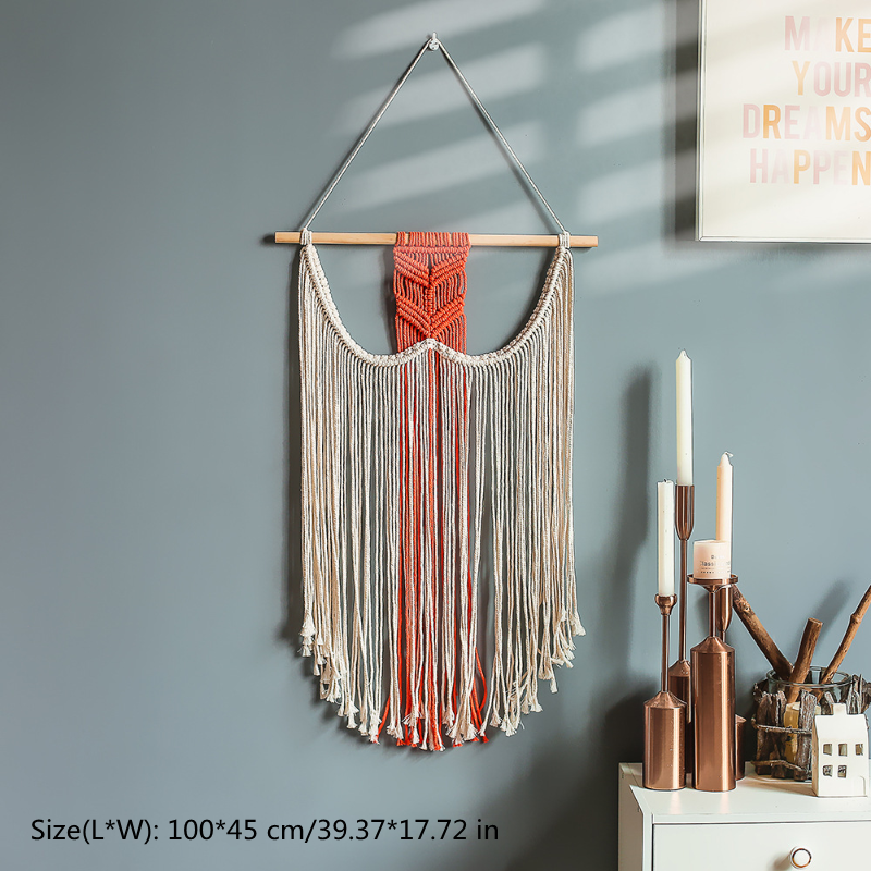 1PC Macrame Wall Hanging Tapestry Handmade Cotton Woven Tassel Boho Decoration
