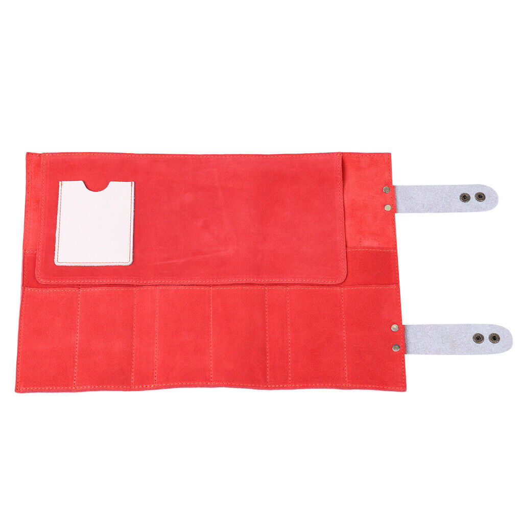 Leather Barber Hairdressing Tools Holder Pouch Scissors Shears Case Bag Red