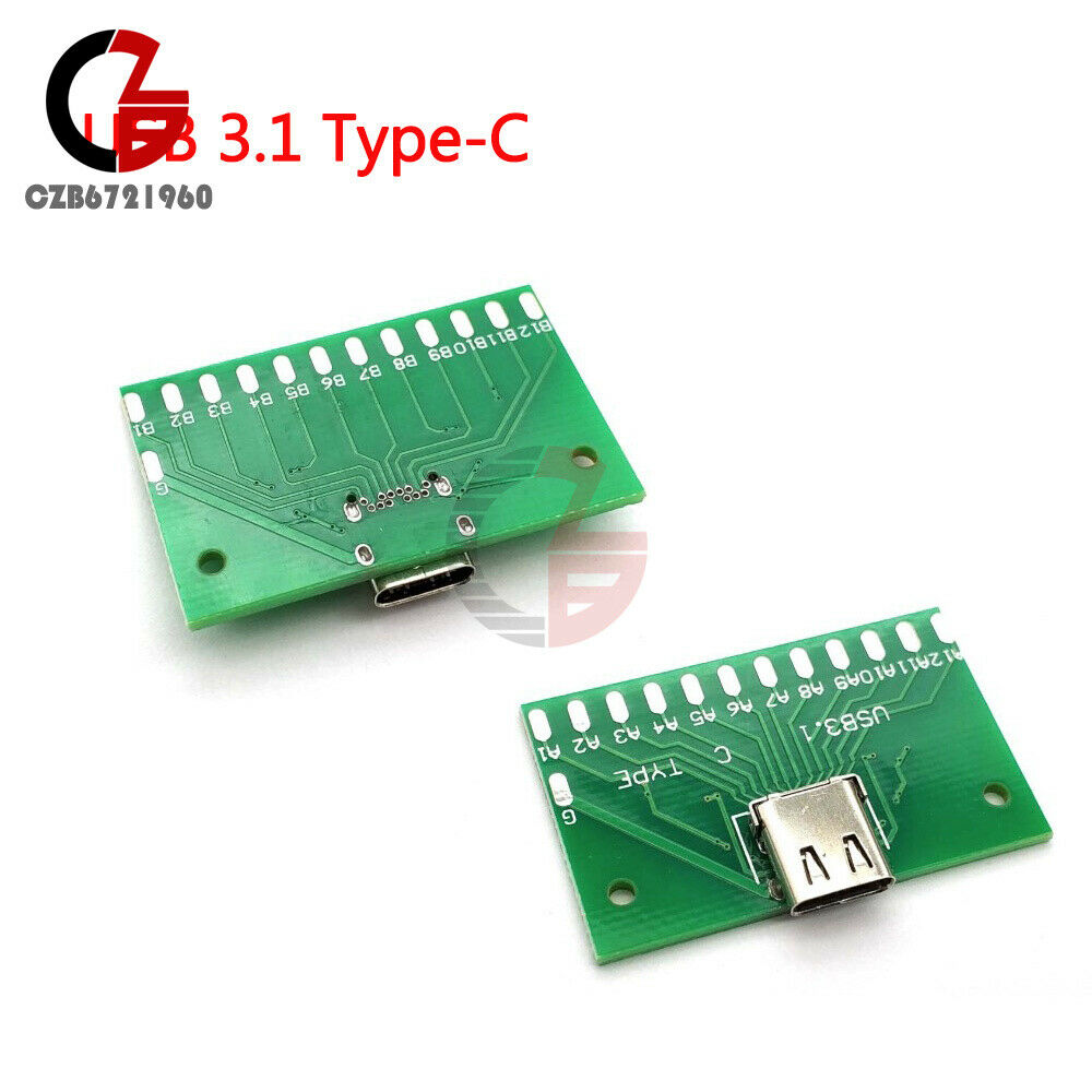 Type C 3.1 USB Diy 24Pin USB-C Female Socket Connector Smt Type With Pc Board