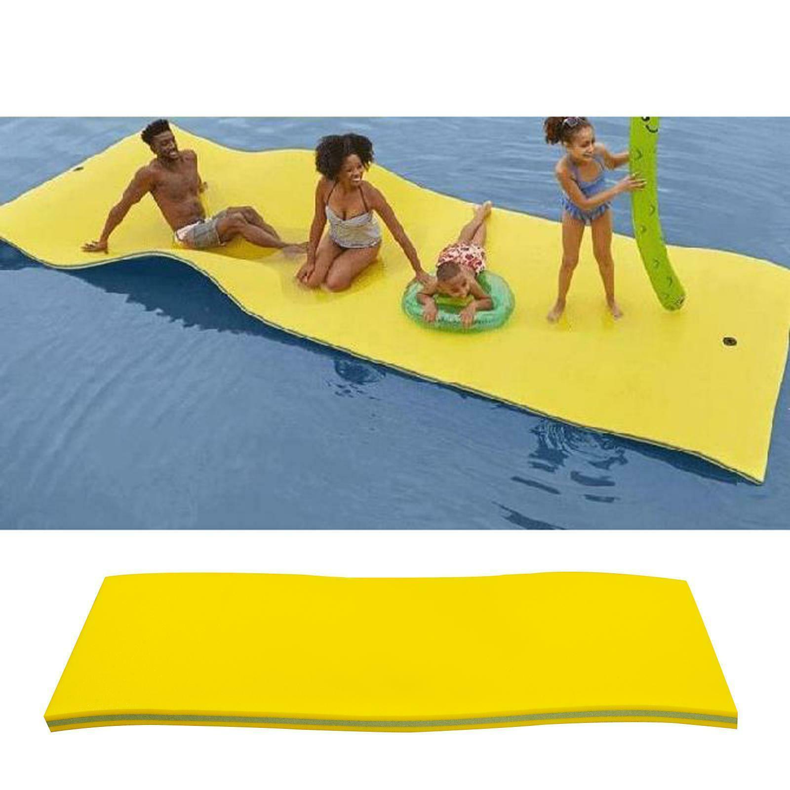 2X Foam Water Lounge 43 x 16 In. Pool or Lake Floating Lounger Pad Mat, Yellow
