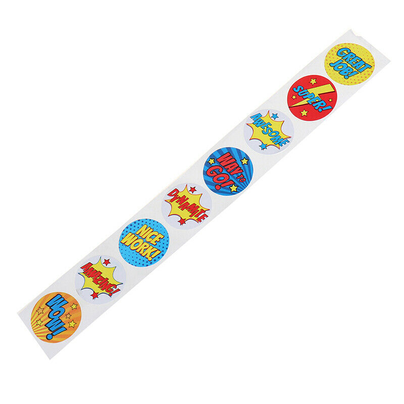 500 Stickers/roll Super Hero Reward Stickers Kids Teachers stationery sti.l8