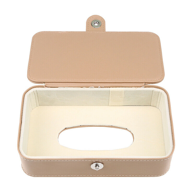 Universal Fit Leather Car Tissue Box Cover Napkin Paper Holder Towel Dispenser