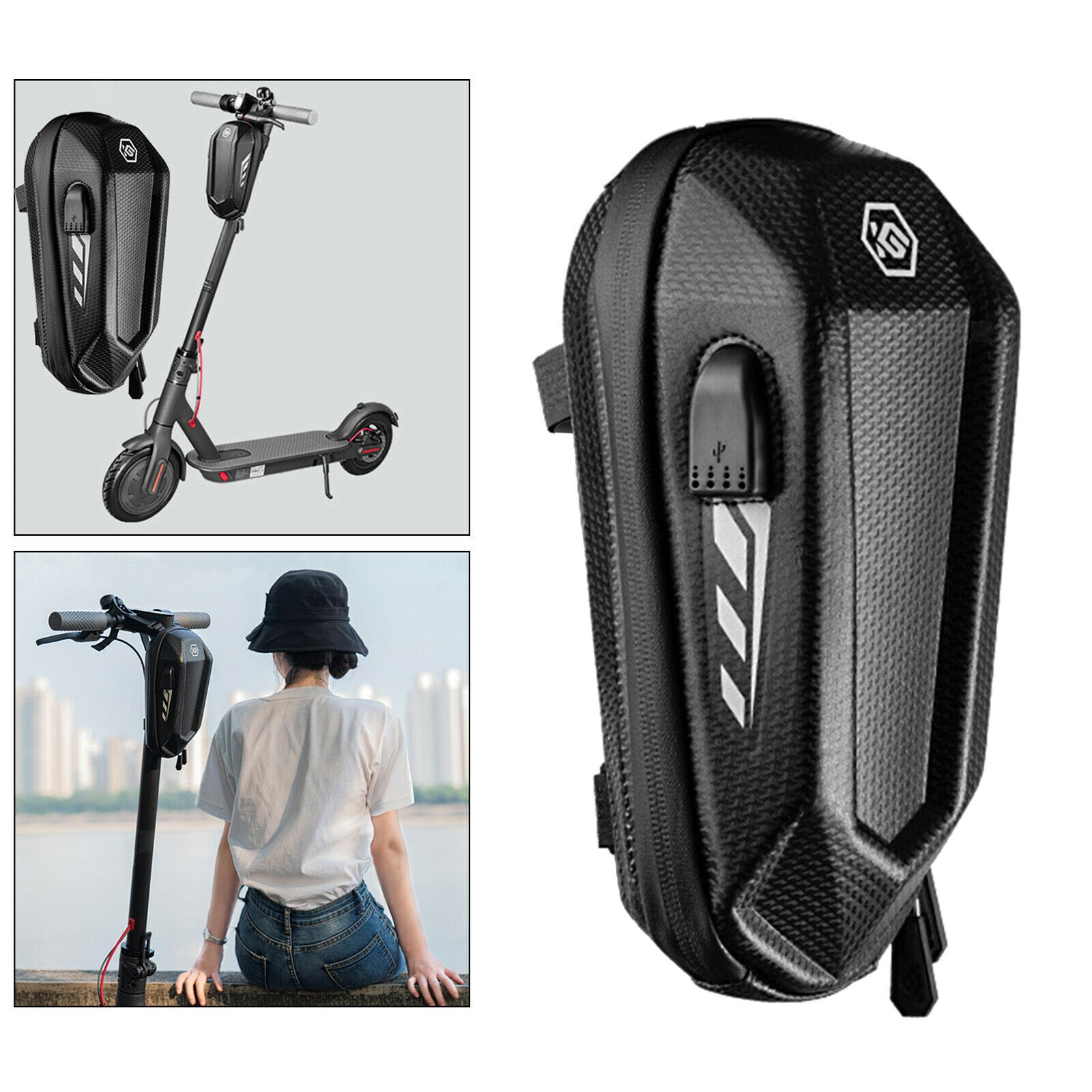 Scooter Head Handle Bag MTB Bike Hard Case Charger Storage Pouch Pack Holder