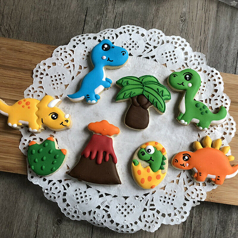 8Pcs/Set Dinosaur Cake Cookie Biscuit Cutter Decorating Mould Pastry Baki.l8