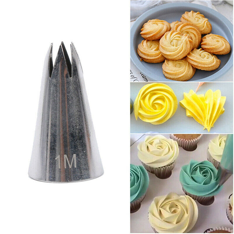 4pcs Icing Piping Nozzles For Decorating Cake Baking Cookie Cupcake #1M#1.l8