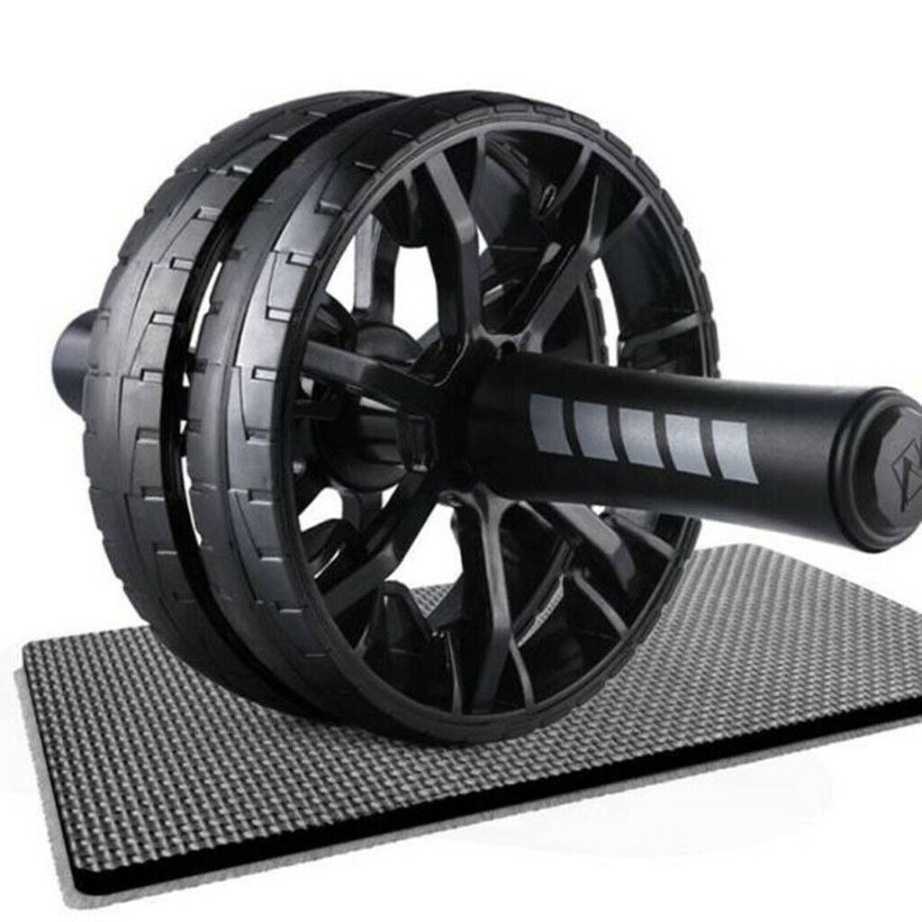 Premium Ab Dual Wheel Roller Trainer Knee Pad Muscle Exercise Home Core Gear