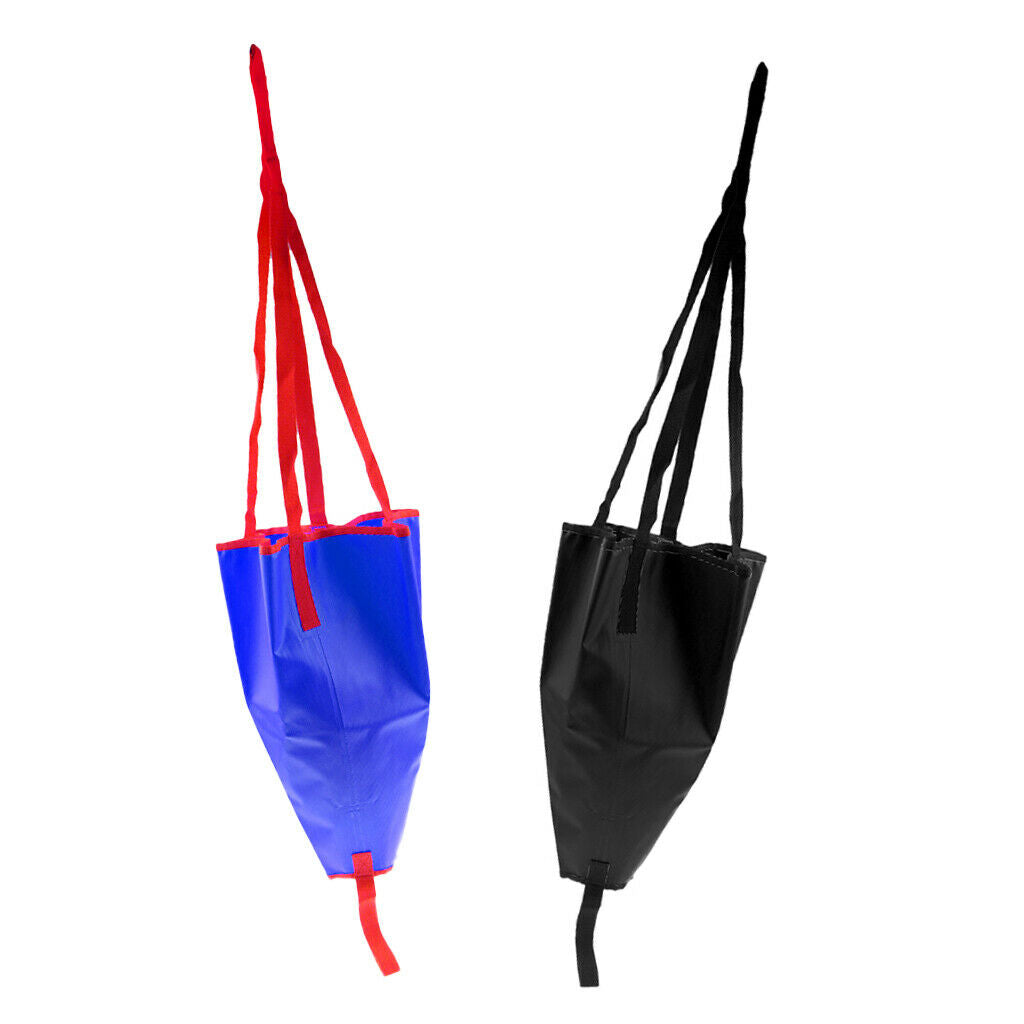 2 Pieces Heavy Duty Black,Blue PVC Fishing Sea Anchor Drogue Fits 12-14ft Marine